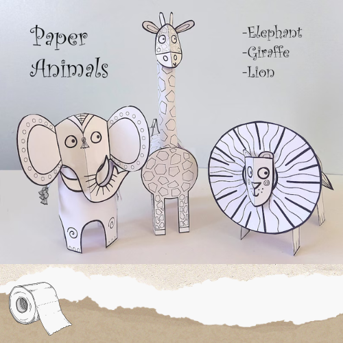 Paper Animal Craft Activity Printable for Kids-Paperland Adventures