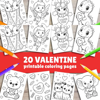 Saint-Valentin - Coloriages pour les tout-petits - Livre de coloriage pour les tout-petits