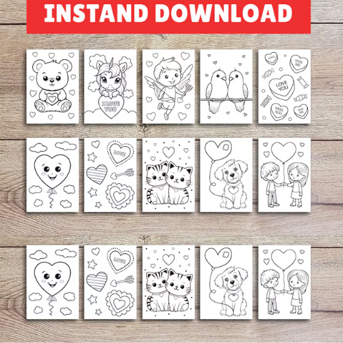 Saint-Valentin - Coloriages pour les tout-petits - Livre de coloriage pour les tout-petits