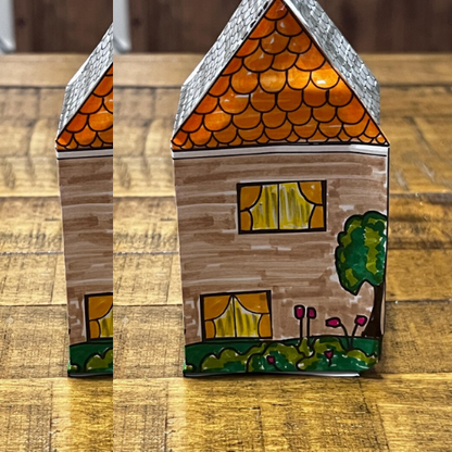 Maisons en papier à imprimer, lot de 2 maisons en papier, coloriage pour enfants et adultes, activité pour enfants